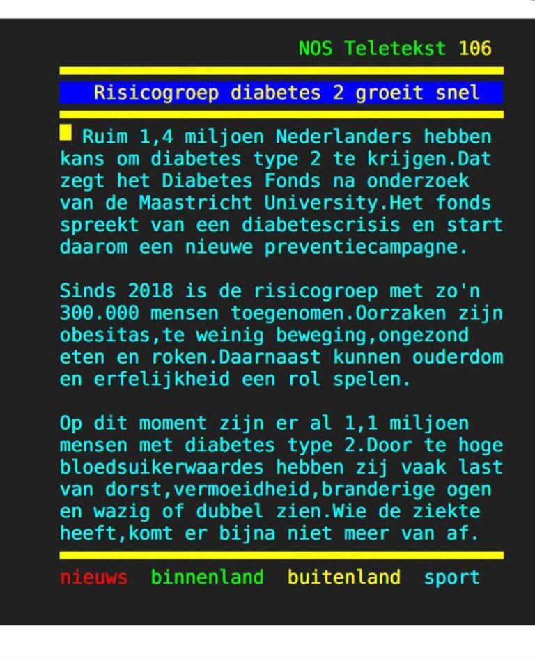 Diabetes Type 2 in het nieuws